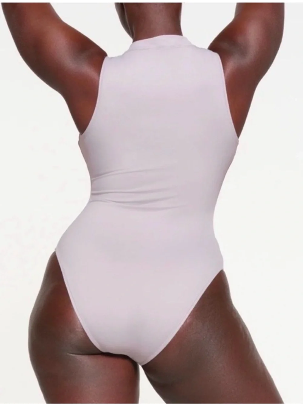 Skims signature swim zip front one piece chrome xl nwt 🩶